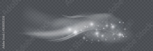 Snow and wind on a transparent background. White gradient decorative element.vector illustration. winter and snow with fog. wind and fog.