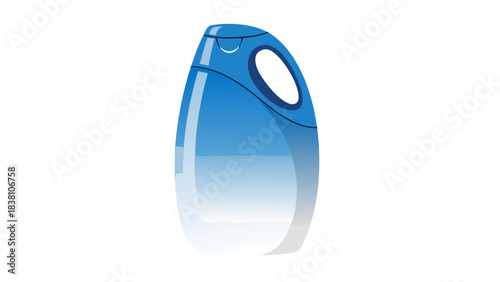 Glossy Blue Abstract Bottle Shape With Black Opening On Black Background Clean Modern Design Minimalist Object