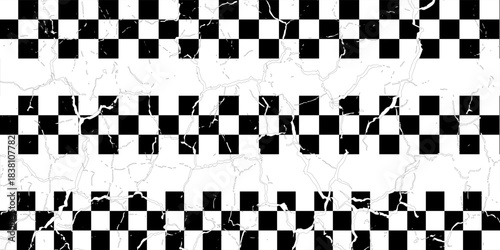 Black and white checkered rectangular frame. Square racing checkerboard pattern. Chessboard geometric pattern. Rally checkerboard pattern. Finish racing frame.Eps10