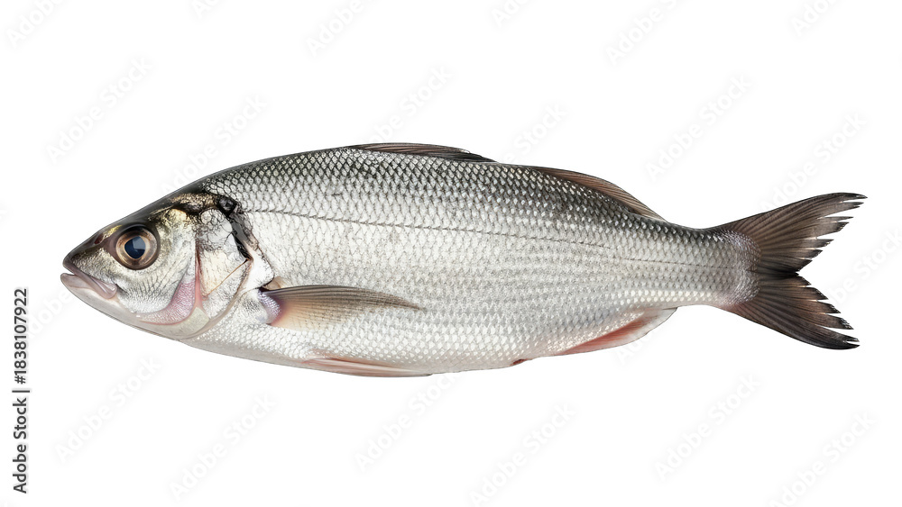 Fototapeta premium Sea Bass Isolated on White Background
