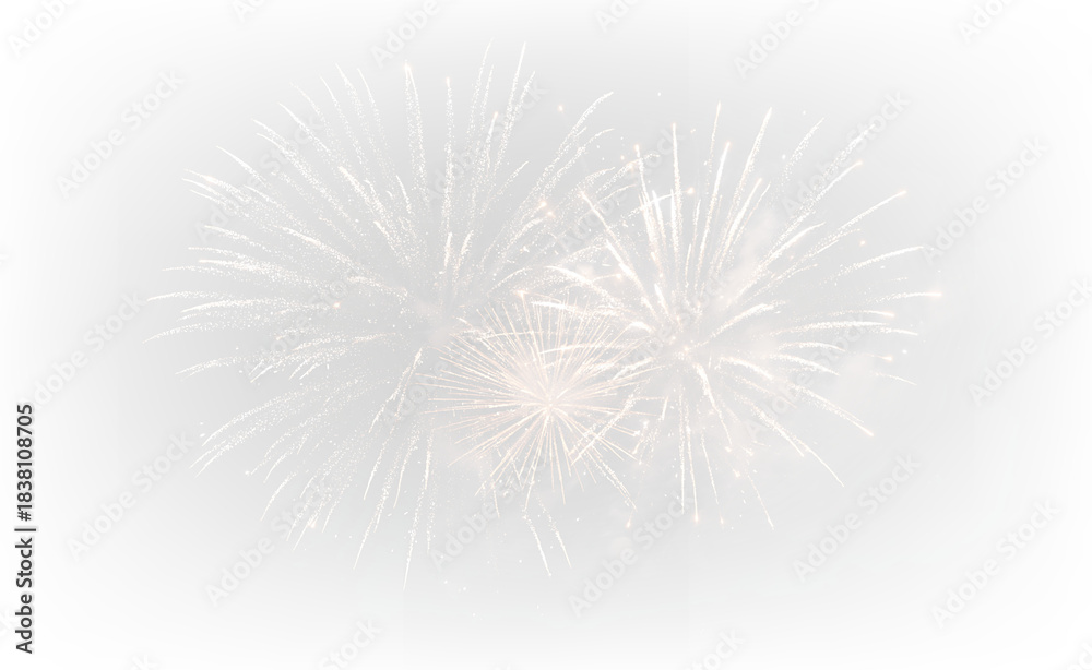 Fototapeta premium Glowing Festival Fireworks Over Black Sky PNG