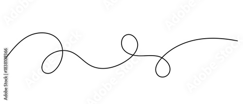Doodle black line, vector isolated illustration, decorative abstract art, simple design element