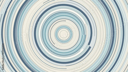 Abstract circular pattern with concentric rings in cool blue and neutral tones offers a modern