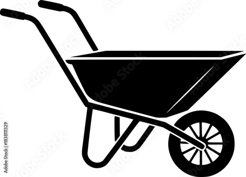 Wheelbarrow Vector Gardening Construction Tool