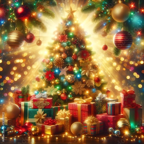 Festive Christmas Ornament and Decoration Display
