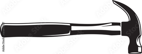 Black and white claw hammer silhouette logo tool carpentry