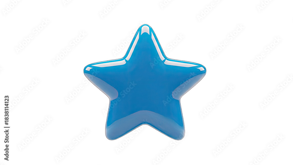 Obraz premium Blue Star Isolated on White Background