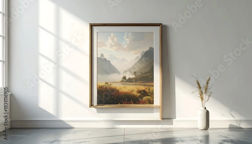 Wallpaper Mural Serene Mountain Landscape Painting in Sunlight. Torontodigital.ca
