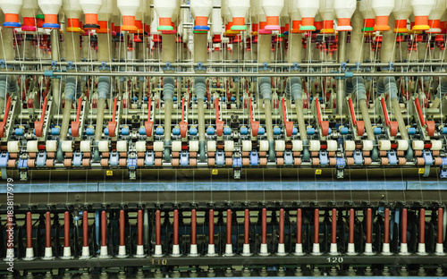 Modern spinning equipment on the production line