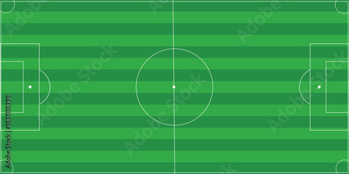 Football field. Football field lines style. Black field and stadium outline scheme on white background.