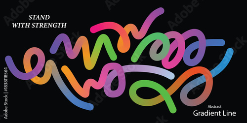 Colorful abstract doodle illustration on a black background vector illustration