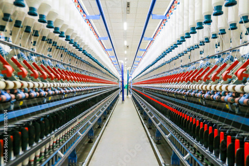 Modern spinning equipment on the production line