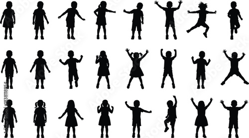 Dynamic Silhouettes of Business People Walking in Animation Cycle Poses Representing Business, Commute, Career, and City Life Concepts for Stock