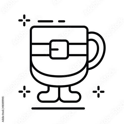 An icon of tea cup in outline design style, editable icon hot beverages concept