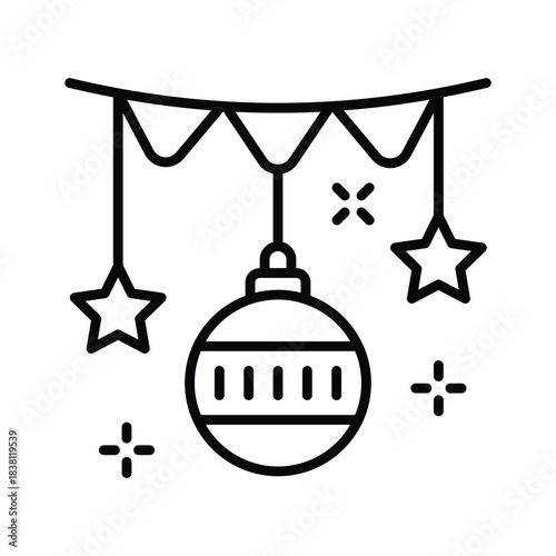 outline vector of garlands, party decoration equipment