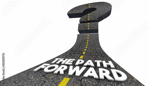 The Path Forward Question Mark Road Uncertainty Future 3d Illustration