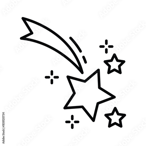 Premium outline style icon of shooting star, ready to use vector