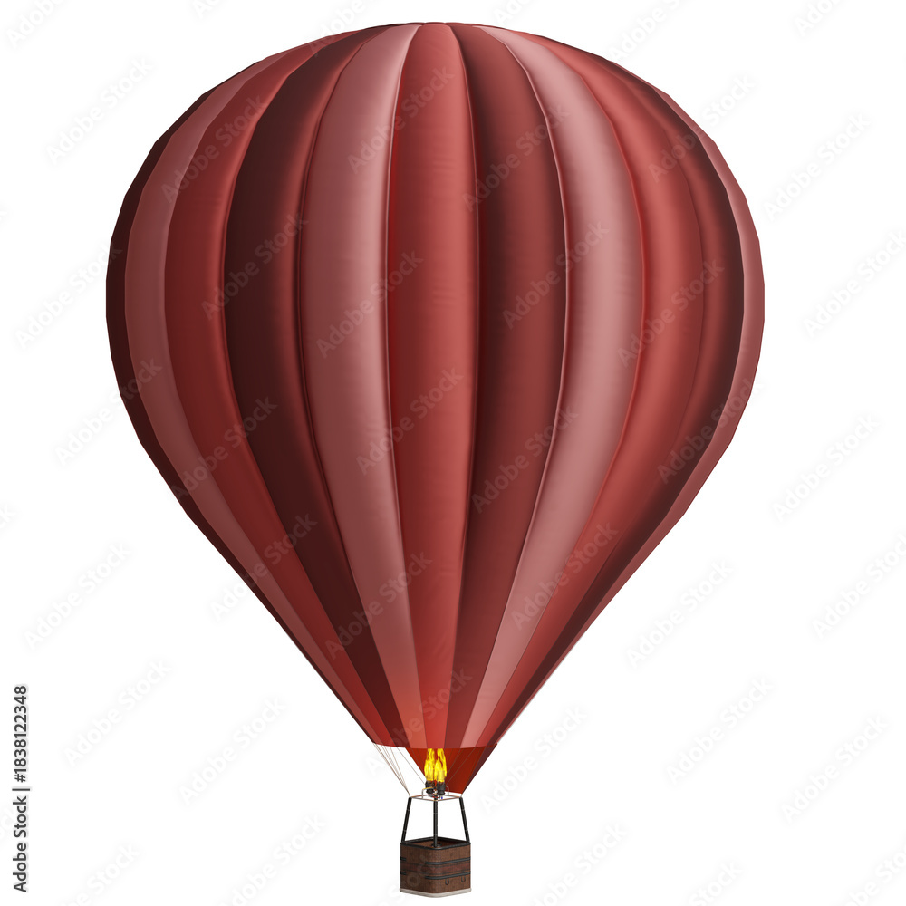Fototapeta premium Hot air balloon floating against clear sky, showcasing red color and classic design, ideal for outdoor adventures