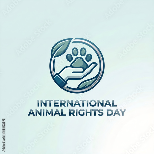 International Animal Rights Day symbol with hand and paw