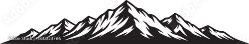 Jagged Mountain Range Silhouette Graphic mountains
