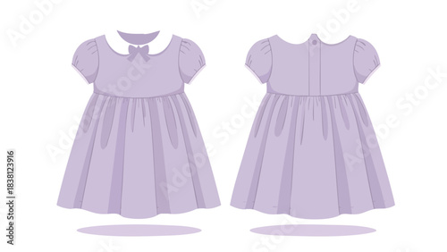 Delicate Lavender Dress Displaying Front and Back Views in an Elegant Flat Lay Composition