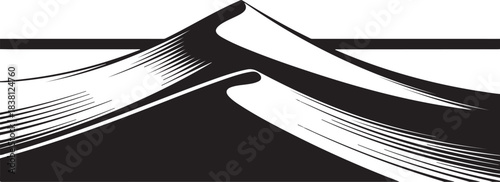 Stylized Desert Sand Dunes Silhouette landscape graphic