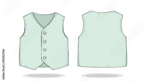 Fashionable vest design front and back view showcases stylish apparel for various occasions offering elegance and class to wardrobes