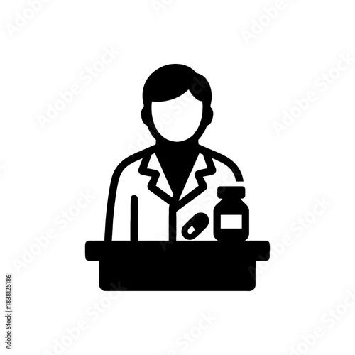 Tableau sur toile Medical Pharmacist Drug Store Icon