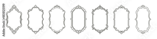A collection of elegant vintage frames with ornate scrollwork and decorative borders, perfect for invitations, certificates, and labels.