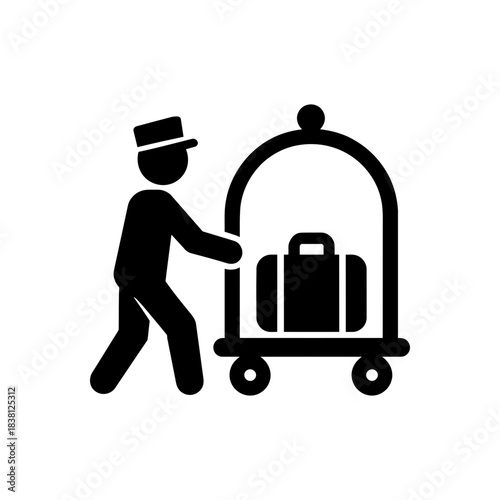 Hotel Bellhop Luggage Uniform Icon