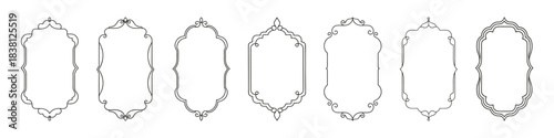 A collection of elegant vintage frames with ornate scrollwork and decorative borders, perfect for invitations, certificates, and labels.