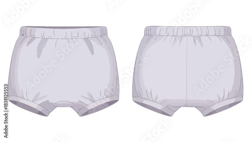 Elegant presentation of pristine white baby bloomers, highlighting the soft textures and classic design for comfort and style fashion statement