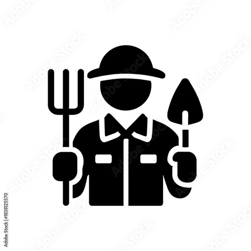 Agriculture Field Worker Farmer Icon