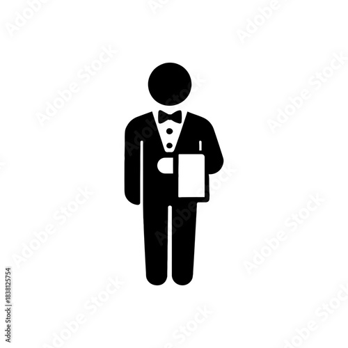 Professional Waiter Service Staff Icon