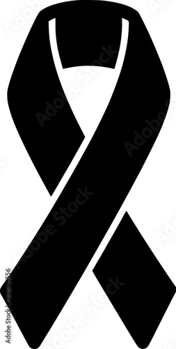 Bold red awareness ribbon symbolizes support and solidarity for causes