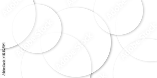 abstract background with white circles. geometric round patterns with 3d shadow effects. modern transparency circle presentation background. bubbles on white background.