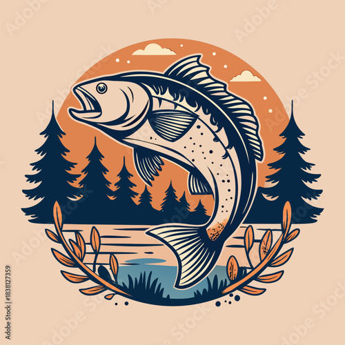 Leaping Trout at Sunset