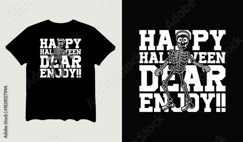Happy Halloween dear enjoy t-shirt design for t-shirt quotes or poster svg printable cut file