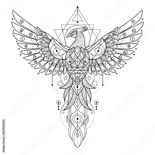 Sacred Owl Totem – Mystical Geometric Wings Symbol
