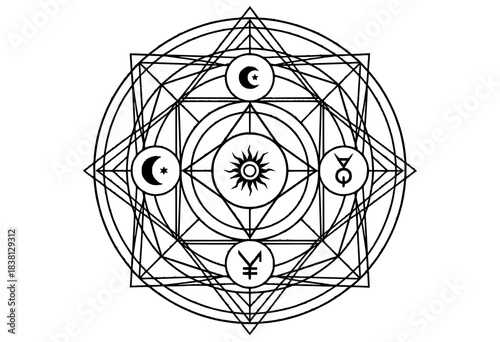 Esoteric Cosmic Mandala – Multi-Eye Sacred Geometry