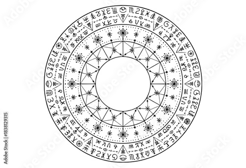 Star Wheel Mandala – Cosmic Sacred Geometry Pattern