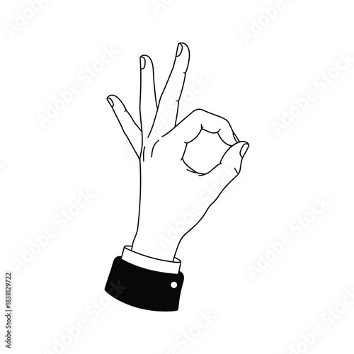 Hand showing ok sign with fingers