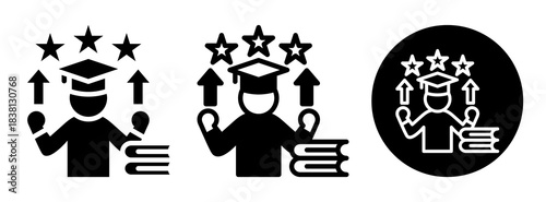 Study Motivation Icon Collection Glyph & Mixed Style