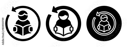 Study Habit Icon Collection Glyph & Mixed Style