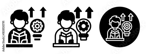 Learning And Development Icon Collection Glyph & Mixed Style