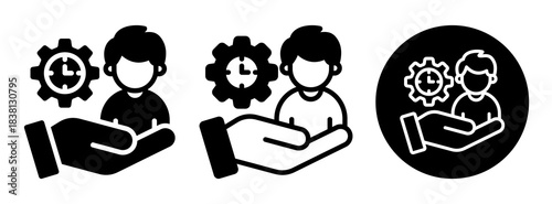 Time Management Icon Collection Glyph & Mixed Style