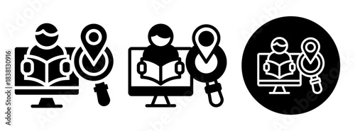 Study Tracking Icon Collection Glyph & Mixed Style