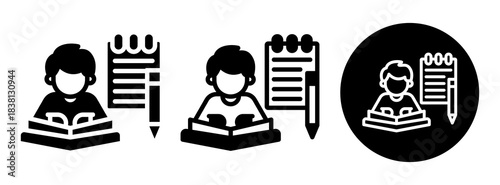 Study Notes Icon Collection Glyph & Mixed Style