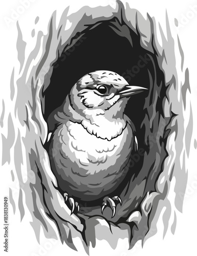 natures hidden sanctuary a glimpse into the secret world of wild birds, isolated on transparent background