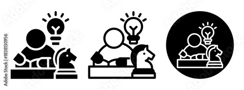 Learning Strategy Icon Collection Glyph & Mixed Style